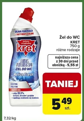 Żel do WC KRET różne rodzaje promocja w Carrefour Express