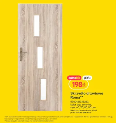 Skrzydło drzwiowe Roma Castorama promocja w Castorama