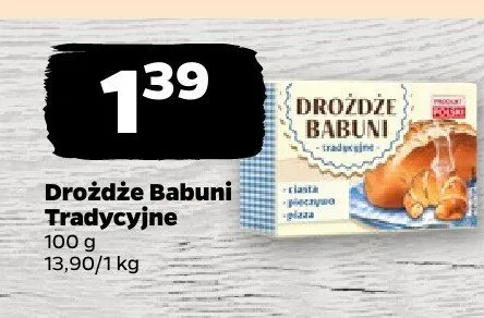 Drożdże Babuni Tradycyjne 100 g promocja w Netto