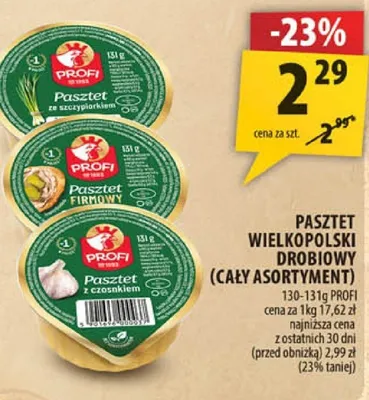 Pasztet Wielkopolski Drobiowy ze szczypiorkiem PROFI promocja w Arhelan