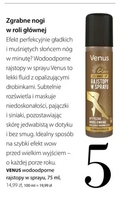 Rajstopy VENUS wodoodporne rajstopy w sprayu, 75 ml promocja w Hebe