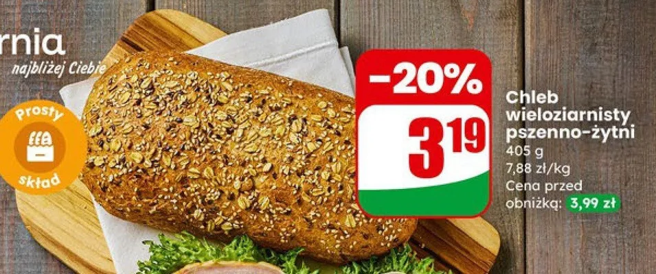 Chleb wieloziarnisty pszenno-żytni promocja w Dino