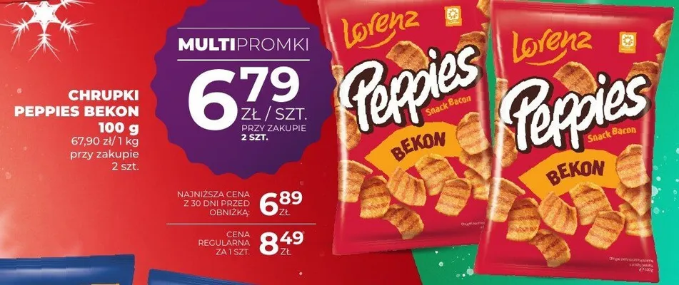 Chipsy Peppies Bekon Lorenz 100 g promocja w Duży Ben