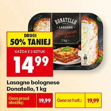 Lasagne bolognese 1 kg Donatello promocja w Biedronka