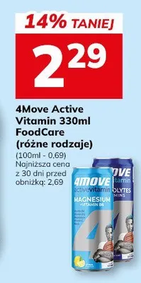 4Move Active Vitamin 330ml FoodCare (różne rodzaje) promocja w Hitpol