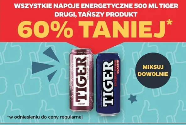 Napój energetyczny Tiger - drugi produkt 60% taniej promocja w Netto