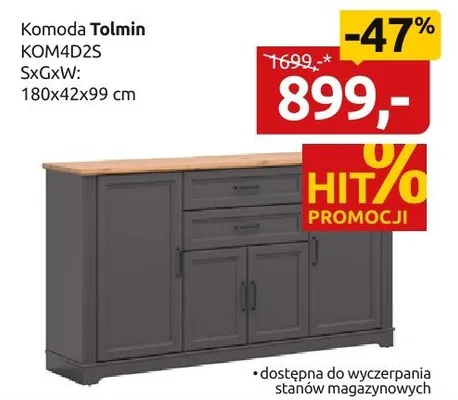 Komoda Tolmin KOM4D2S promocja w Black Red White