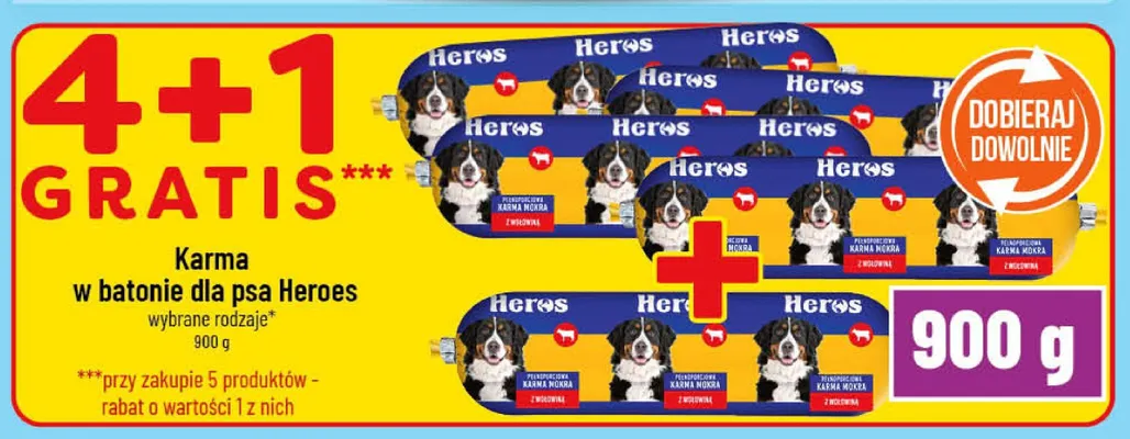Karma w batonie dla psa Heroes, wybrane rodzaje, 900g promocja w POLOmarket