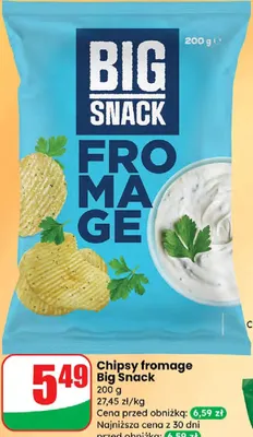 Chipsy fromage Big Snack promocja w Dino