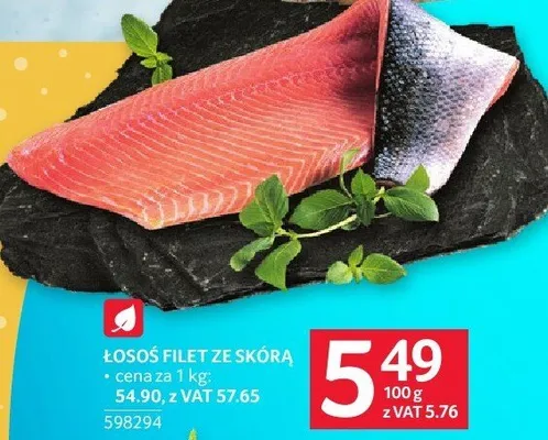 Łosoś filet ze skórą ok. 1.2kg Selgros promocja