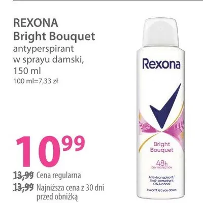 Antyperspirant Bright Bouquet w sprayu damski Rexona promocja w Hebe