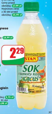 Sok z kapusty kiszonej Kacuś promocja w Dino