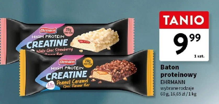 Baton proteinowy, wybrane rodzaje EHRMANN promocja w Intermarche