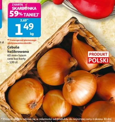 Cebula kalibrowana 60 mm+ luzem Auchan promocja