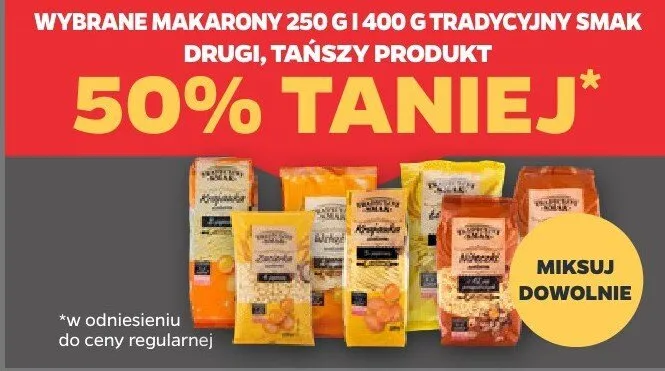 Makaron 250 g i 400 g (różne rodzaje) promocja w Netto