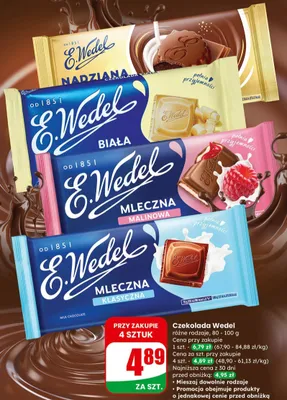 Czekolada różne rodzaje promocja w Dino