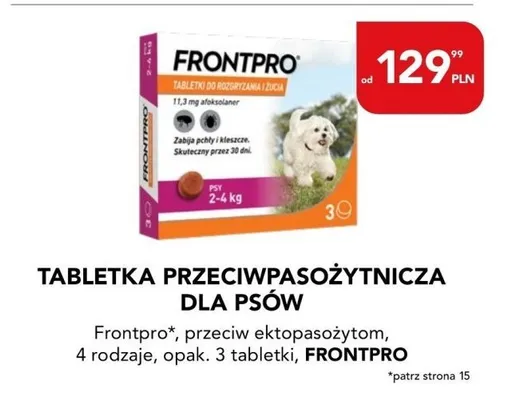 Tabletka przeciwpasożytnicza dla psów Frontpro  promocja w Aquael zoo