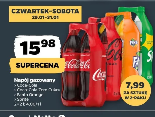 Napój gazowany Coca-Cola, Coca-Cola Zero Cukru promocja w Netto