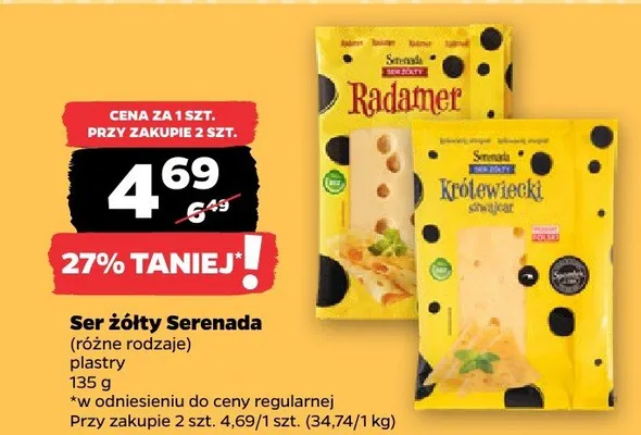 Ser żółty różne rodzaje plastry Radamer promocja