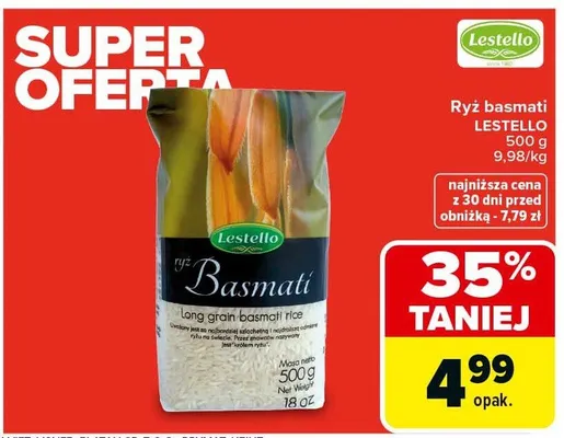 Ryż basmati Lestello promocja w Carrefour Market