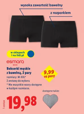 Bokserki męskie z bawełną, 2 pary promocja w Lidl