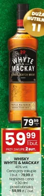 Whisky Whyte & Mackay 40% vol. 1l promocja w Twój Market