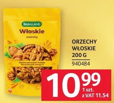 Orzechy włoskie Bakalland promocja w Selgros