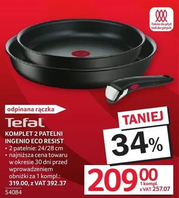 Komplet patelni 24/28 cm Ingenio Eco Resist Tefal promocja w Selgros