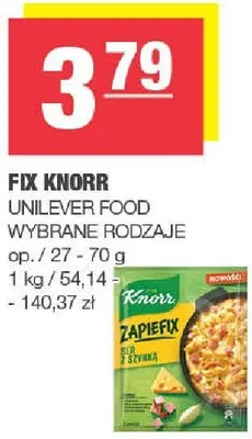 Fix Knorr UNILEVER FOOD wybrane rodzaje promocja w SPAR