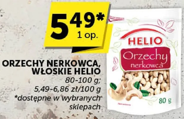 Orzechy nerkowca, włoskie Helio promocja w Euro Sklep