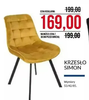Krzesło SIMON żółte Abra Meble promocja w Abra Meble