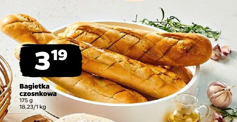 Bagietka czosnkowa promocja w Netto