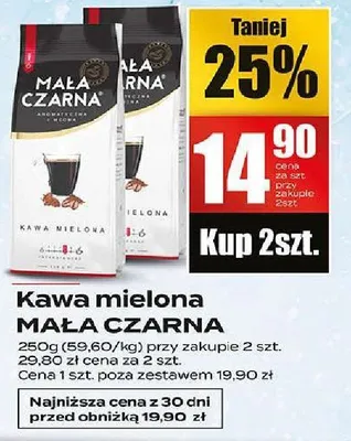Kawa mielona MAŁA CZARNA 250g promocja