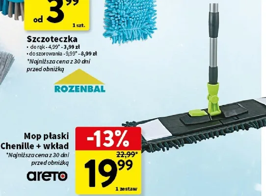 Mop płaski Chenille + wkład areto promocja w Intermarche