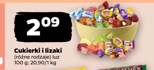 Cukierki i lizaki różne rodzaje promocja w Netto