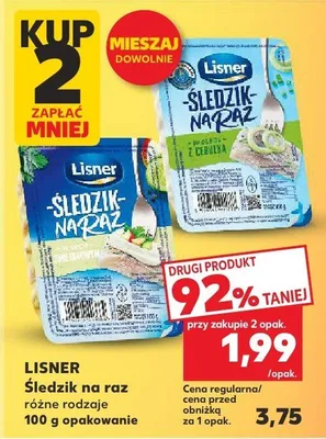 Śledzik na raz różne rodzaje Lisner promocja w Kaufland