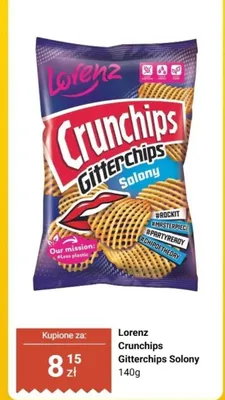 Chipsy Crunchips Gitterchips Solony promocja w Dino