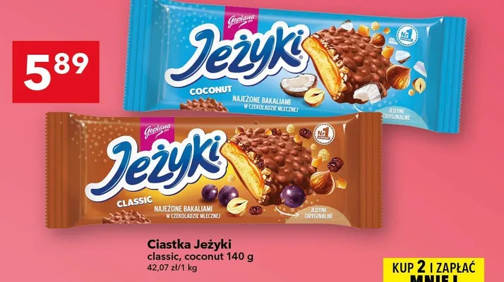 Ciastka Jeżyki coconut 140 g promocja w LEWIATAN