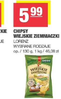 Chipsy wiejskie ziemniaczki LORENZ promocja w SPAR