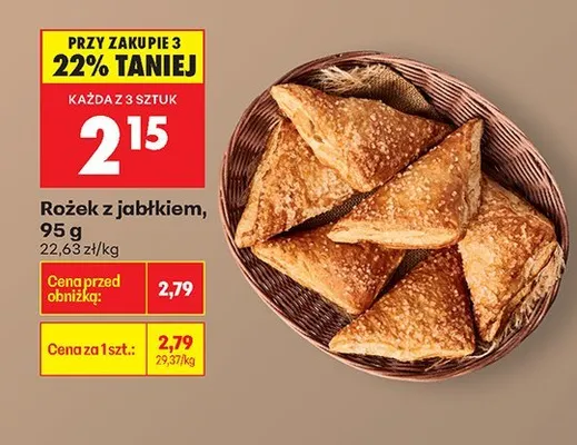 Rożek z jabłkiem, 95 g promocja w Biedronka