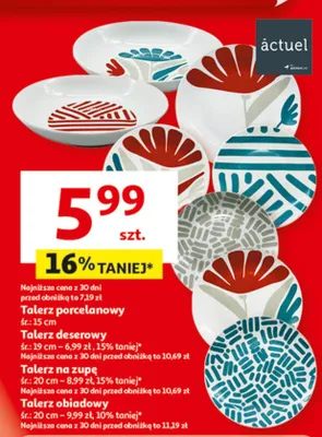 Talerz deserowy śr. 19 cm Actuel promocja w Auchan