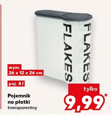 Pojemnik na płatki transparentny 26x12x26 cm Kaufland promocja w Kaufland