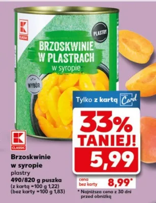 Brzoskwinie w syropie plastry promocja w Kaufland