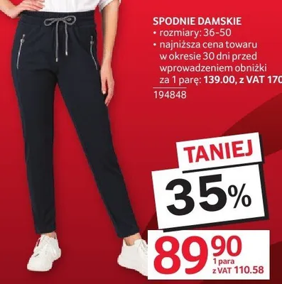 Spodnie damskie kuloty m-xxl Tom & rose promocja w Selgros