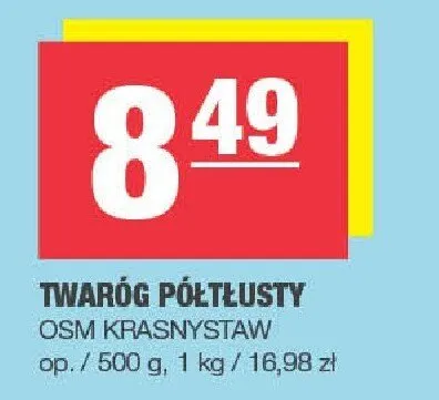 Twaróg półtłusty OSM Krasnystaw promocja w SPAR