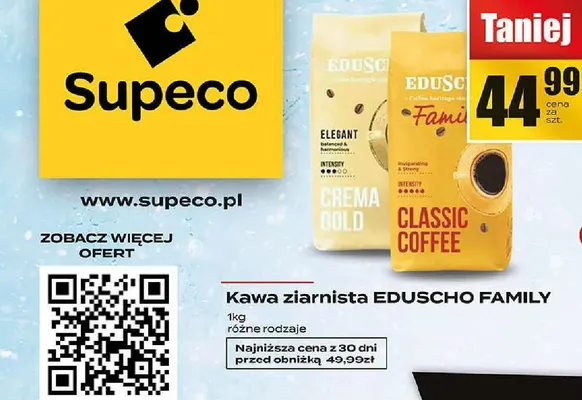 Kawa ziarnista EDUSCHO FAMILY różne rodzaje promocja w Supeco