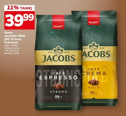 Kawa ziarnista Jacobs 500g JDE (Crema, Espresso) promocja