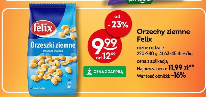 Orzechy ziemne Felix różne rodzaje promocja w Żabka