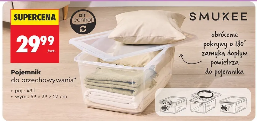 Pojemnik do przechowywania 3 l promocja w Biedronka