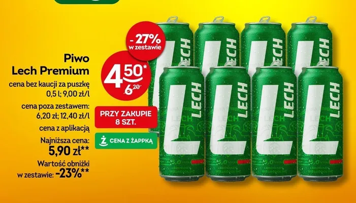Piwo Lech Premium 0.5 l promocja w Żabka